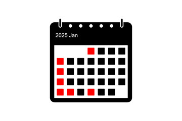Calendar icon, Isolated on white background