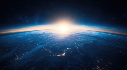 Fototapeta premium Earth rising, sunlit horizon (3)