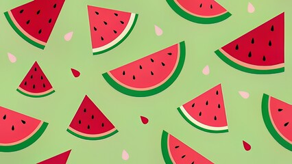 Refreshing Watermelon Slices Seamless Pattern