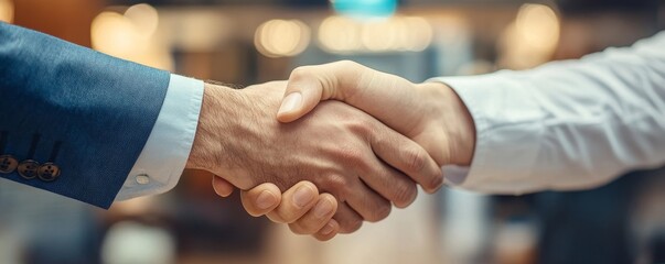 Contractor and client shaking hands with the team builder at the renovation site, Generative AI