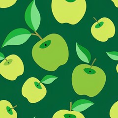 Seamless Eco-Friendly Green Apple Pattern