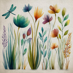 Nature watercolor beauty evokes serene and joyful emotion