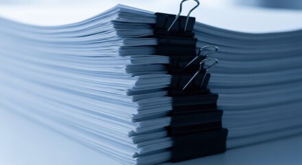 Abundance of white sheets representing data and information management efficiently secured