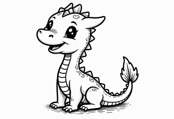 Fototapeta premium Adorable Kawaii Baby Dragon Clipart for Enchanting Designs, Perfect for Kids' Crafts, Fantasy Art, and Magical Themed Projects Offering Whimsical Charm and Creative Fun.