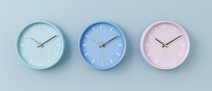 Stylish clocks displaying contemporary design modern interior product photography minimalist environment close-up view timeless elegance