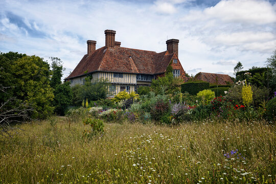 An English Tudor House with wild flower garden in Kent England UK