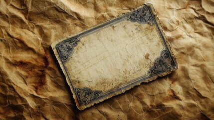 Antique trading card vintage ornate Victorian borders aged paper texture brown spots decorative frame collectible memorabilia historical background