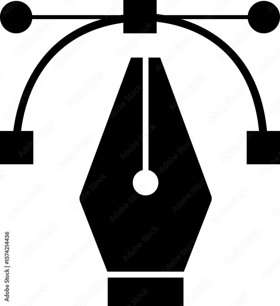 Aufkleber pen tool cursor. vector computer graphics. logo for designer or illustrator. design icon. the curve 