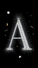 Barbed Wire "A" String: Shining Stars, Velvet-Tailed Comets & 1980s Film Effect by Fornasetti