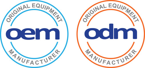 OEM Vector Label Icon – Original Equipment Manufacturer Badge for Product and Packaging Design