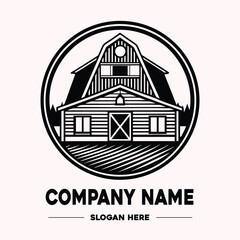 Fototapeta premium Barn Cabin Cottage Hut Garage Vector Logo Design