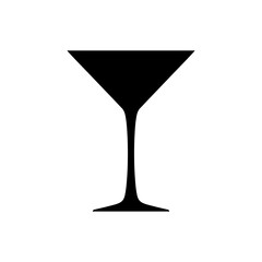 Martini glass silhouette vector flat illustration design. 