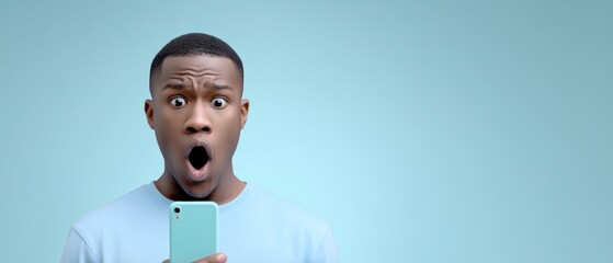 Surprise reaction of a young man indoor setting portrait photography minimalist background close-up emotional expression