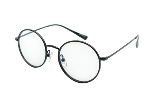 Round glasses black frame style fashion eyewear modern design cool look eye care stylish vision