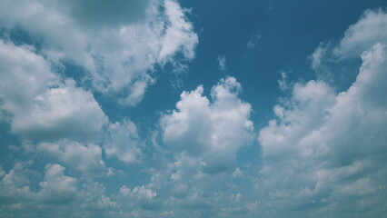 Time lapse. The Beautiful Cloudy Sky Showcases a Vibrant Blue Background, Capturing Its Magnificence