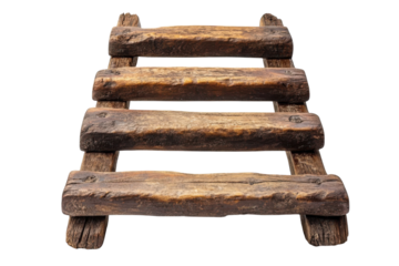 Rustic Wooden Ladder Against Black Backdrop Antique Woodwork Photography Vintage Farmhouse Decor