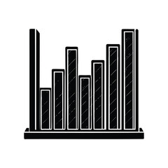 Stylized Hand Drawn Bar Graph Showing Increasing and Decreasing Values