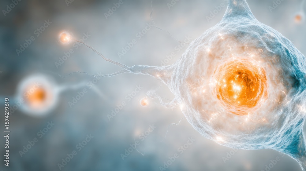 Poster neural brilliance: an illuminating depiction of neurons, showcasing their intricate structures and t
