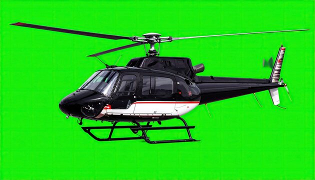 Black helicopter on green screen (2)