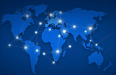 World Map Network Connection