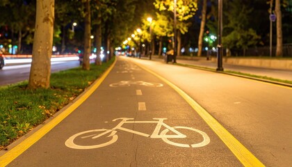 City bike lane at night (1)
