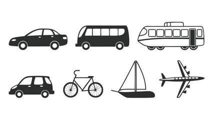 Naklejka premium Set of 7 transportation icons vector