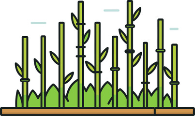 Verdant Bamboo Grove: A Serene Botanical Illustration