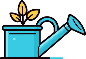Watering Can with Sprout: Nurturing Growth in a Garden Icon