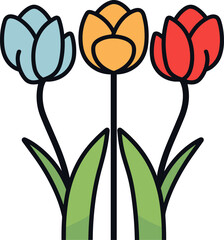 Elegant Tulips: A Trio of Floral Beauty