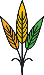 Colorful Wheat Stalks: A Vibrant Harvest Icon
