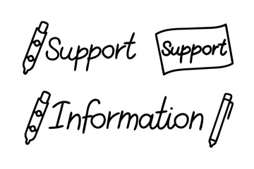 Obraz premium Support and information icons for customer service and assistance