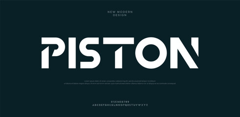 Piston Minimal font creative classy alphabet. Typography minimalistic font . vector illustration