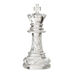 crystal chess king isolated on white background
