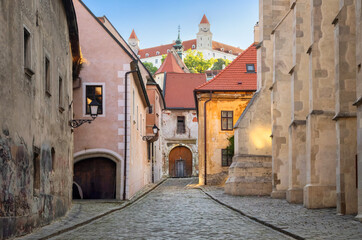Bratislava, Slovakia. Narrow street in historic Old Town of Bratislava