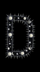 "D"-Shaped String Art: Spikes, Comets & Starry Sky – Fornasetti 1980s Digital Film Style