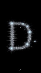 "D"-Shaped String Art: Spikes, Comets & Starry Sky – Fornasetti 1980s Digital Film Style