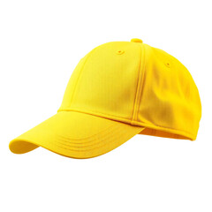 Fototapeta premium Yellow baseball cap isolated on transparent background