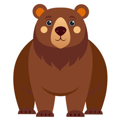 Friendly brown bear with orange ears cartoon animal