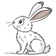 Cute white rabbit sitting bunny animal