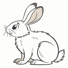 Cute white rabbit with beige ears bunny animal