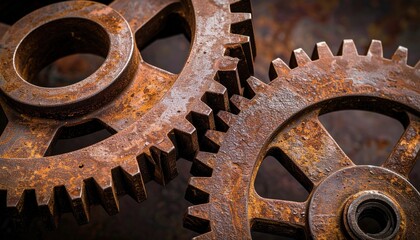 Rusty Gears Interlocking Close Up
