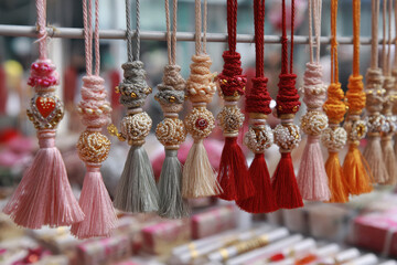 colorful wristband on rakhi festival