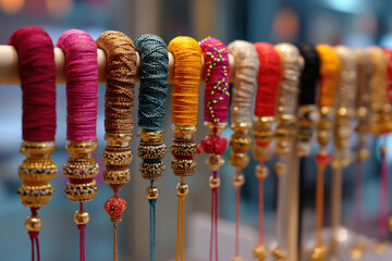 colorful wristband on rakhi festival