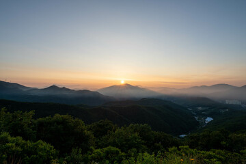 Golden Sunrise over Taebaek Mountains