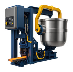 Fototapeta premium Continuous casting machine with a high-capacity ladle furnace for refining molten steel before casting in a metallurgical plant