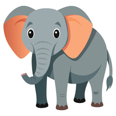 Cartoon grey elephant with orange ears animal
