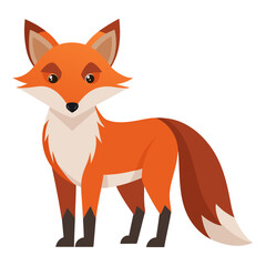 Orange fox with white chest and tail animal wildlife