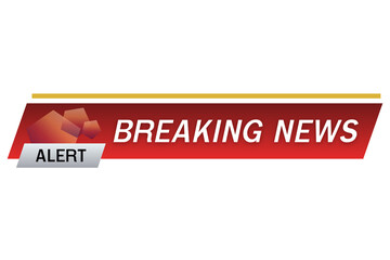 BREAKING NEWS graphic banner designed for media broadcasts or digital platforms transparent background