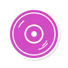 Pink compact disc vector icon for music, computer data, or digital media storage