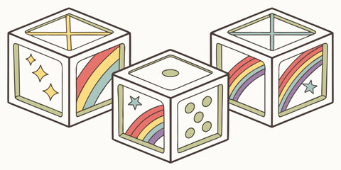 Colorful 3D abstract cube design as a global business or education gift icon